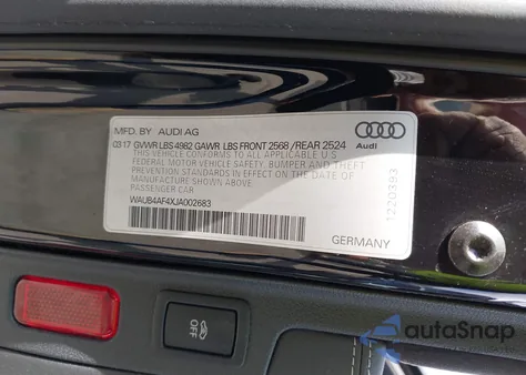 2018 Audi S4 3.0T Premium Plus from USA, damaged, VIN WAUB4AF4XJA002683